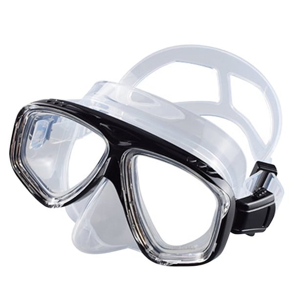 Máscara de buceo 180 vista panorámica longitud ajustable HD para hombres mujeres (negro)