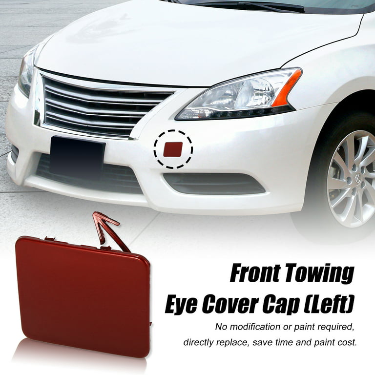 Unique Bargains Red Front Bumper Tow Hook Eye Cover Cap 622A0-3SH0A for Nissan Sentra 2013-2016, Size: 2.99x2.44x0.63(Large*W*H)
