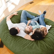 Big Joe Fuf 8Ft Giant Foam Bean Bag Chair, Oversized Couch with Removable Cover for Kids, Teens, Adults, Moss Green Corded Plush, 8 Foot