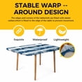 thumbnail image 4 of Navy Blue Coastal Beach Table Cloths for 3 Foot Rectangle Tables, Nautical Starfish Coral Vintage Wooden Patio Waterproof Elastic Fitted Tablecloths, Washable Rectangular Table Cover for Camping, 4 of 8