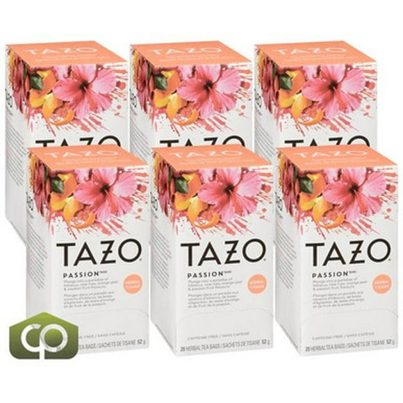 Tazo Tea Bag Passion Herbal 20 CT/36 oz (6/Case) Refreshing and Fruity Herbal Tea