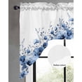 thumbnail image 2 of Blue Blooms Floral Swag Valances for Windows, Small Curtains Drapes, Farmhouse Spring Flowers Botanical Kitchen Window Curtains Over Sink Window Treatment Valance for Bedroom/Bathroom 56"x36", 2 of 5