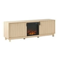 thumbnail image 3 of Walker Edison Modern 70" TV Stand with Electric Fireplace, Coastal Oak, 3 of 21