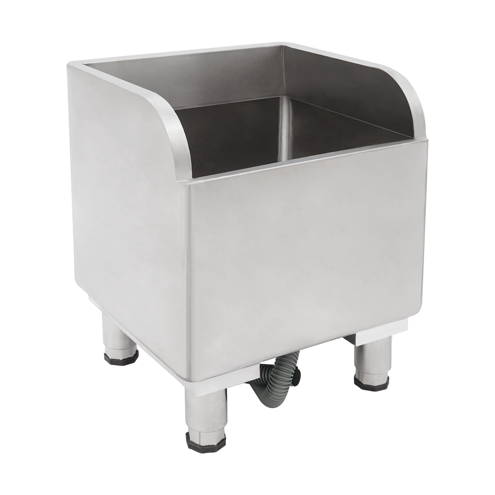 Stainless Steel Mop Sink, 45x41x50cm Utility Sink Laundry Tub with 10cm Legs, Freestanding Large Drain Basin for Cleaning