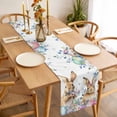 thumbnail image 3 of Bunny Easter Table Runner - 108 Inch Long, Kitchen Dining Table Runner Dresser Scarves, Spring Floral Eggs Eucalyptus Leaves Weeping Farmhouse Decor for Coffee Tables Wedding Party Banquet, 3 of 8