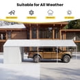 thumbnail image 4 of VENTOPYR 12 ft x 25 ft 2-in-1 Carport with Storage Shed, Heavy Duty Steel Frame Car Canopy with 12" x 3" Tool Shed, White, 4 of 13