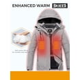 thumbnail image 5 of Skieer Women's Waterproof Ski Jacket Windproof Rain Jacket Winter Warm Hooded Coat Grey Medium, 5 of 10