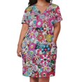 thumbnail image 2 of Vestido de bolsillo suelto con multitud de flores, vestidos para mujer, vestidos largos con velo, vestido elegante, 2 of 6