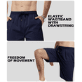 thumbnail image 4 of Men's Stretch Shorts 4-Pocket Casual Classic Summer Beach Shorts Drawstring Navy Blue 36W, 4 of 6