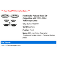 thumbnail image 2 of Front Brake Pad and Rotor Kit - Compatible with 1999 - 2004 Volkswagen Jetta 2000 2001 2002 2003, 2 of 2