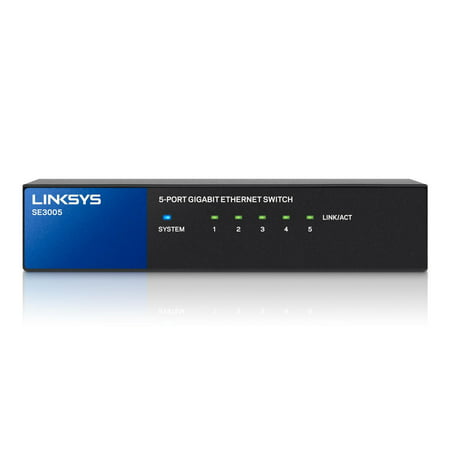 Linksys SE3005 5-Port Gigabit Ethernet Switch for Wired Connections, Black