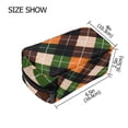 thumbnail image 3 of 6.5x2.5x4 In Printed Makeup Bag Organizer with 5 Compartments Travel Toiletry Pouch Bag Orange White Green, 3 of 6