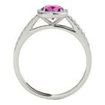 thumbnail image 6 of Mauli Jewels 1.15 CT Natural Pink Topaz & Diamond Ring in 10K Rose White & Yellow Gold | Cushion Cut Center Stone | Prong Set Bridal Ring for Women, 6 of 7