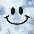 thumbnail image 2 of Dalix Smile Face Embroidered Washed Crewneck Sweatshirt Long Sleeve Fleece Cotton Mens in Tie Dye Blue L Large, 2 of 5