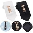 thumbnail image 2 of Ywmsfl Classical Men's Tie for Formal Event and Everyday Wear with Rhinestones Deer Embellishment Polyester Silk Necktie, 2 of 11