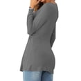 thumbnail image 3 of Deep V-Neck Women Long Sleeve Cross Criss Slim Fit T-Shirt Female Blouse Tops, 3 of 4
