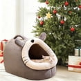 thumbnail image 4 of YIKA Christmas Decorations Cats Bed Winter Warm Cats Sleeping Bag Semi Enclosed Sense Of Security Cats Bed Pet Houses Dog Bed Suitable For Winter Christmas Decorations Indoor Gray, 4 of 6