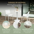 thumbnail image 3 of WestinTrends Playa Modern Polypropylene Stackable Plastic Patio Dining Chair (Set of 2), White, 3 of 13