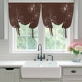 thumbnail image 4 of Brown Balloon Curtains 63 Inch Length for Living Room/Bedroom, Spring Flora Rod Pocket Privacy Door Curtains Decorative Tie Up Shade for Window 52"x63", 4 of 8