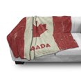 thumbnail image 3 of Canada Soft Flannel Fleece Blanket, Happy Canada Day Concept Bonne Fete du Canada Words on Grungy Flag Effect, Cozy Plush for Indoor and Outdoor Use, 50" x 60", Vermilion and Ivory, by Ambesonne, 3 of 6