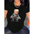 thumbnail image 1 of Casual Portrait Graphic Print T-Shirt for Women, Fashion Trendy Crew Neck Short Sleeve, Comfortable Summer Top, Polyester Knit Fabric with Spandex, Medium Stretch, All-Season Wear, 1 of 6