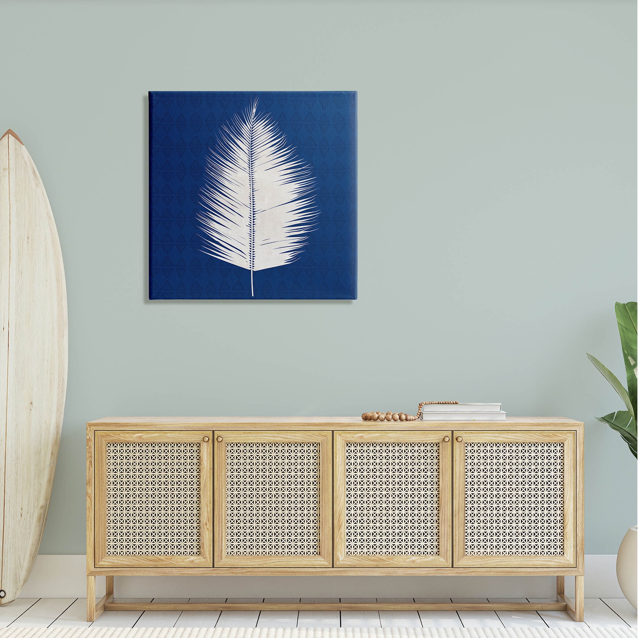 Stupell Industries Tropical Palm Leaf Silhouette Graphic Art Gallery Wrapped Canvas Print Wall Art, Design by Susan Jill