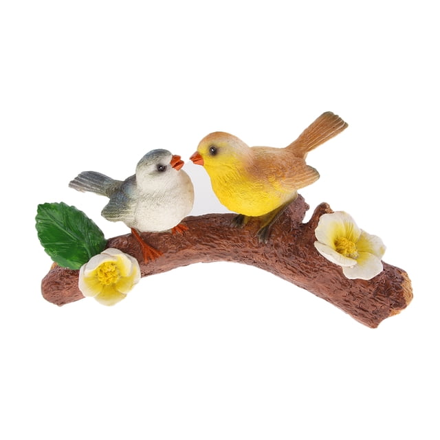 Juego de 2 piezas de resina con decoración detalda de adornos de jardín de Siderosphere 4 Sunnimix Pájaros colgantes decorativos