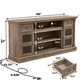 thumbnail image 6 of Sesslife TV Stand for TVs up to 70", Farmhouse LED Entertainment Center Table with 2 Storage Drawers and 2 Cabinets, TV Console Table with Adjustable Shelves, Roman Column Detailed, Wood, 6 of 8