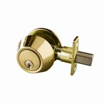 Single Cylinder Deadbolt, Polished Brass