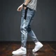 thumbnail image 4 of Pantalones vaqueros para hombre con estampado, pantalones cargo, pantalones vaqueros recortados de talla grande para hombre, empalmados, moda 2024, ropa de calle Y2k, primavera y otoño, suaves, 4 of 5