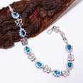 thumbnail image 3 of Blue Topaz, CZ 925 Sterling Silver Adjustable Tennis Bracelet 7-8" B128913, Blue Topaz Bracelet, Blue Bracelet, Pear Bracelet, 3 of 6