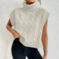 thumbnail image 2 of Ynynloco Sweater Vest Women Turtleneck Sleeveless Ribbed Knit Pullover Vest Solid Color Casual Comfy Classic Sweaters, 2 of 8