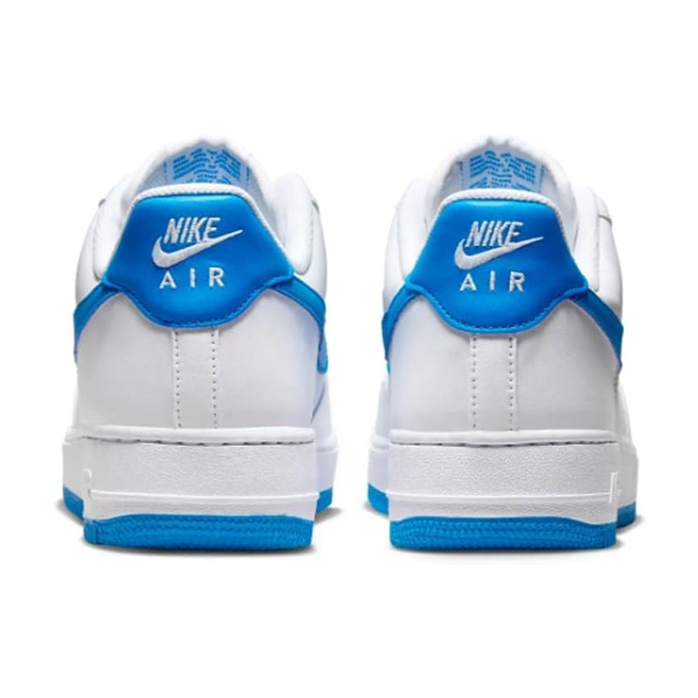 men's white and blue air force 1