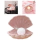 thumbnail image 5 of Lámpara de cerámica con forma de concha y perla para decoración de dormitorio, luz nocturna, concha de hadas 3D, almacenamiento para Rosado, 5 of 9