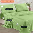 thumbnail image 3 of CCNY 400 TC Egyptian Cotton Bed Sheets, Luxurious Soft 4Pc Sheet Set - 1 Fitted Sheet, 1 Flat Sheet & 2 Pillowcases, 15 Inch Deep Pocket (Short Queen-Sage Solid), 3 of 8