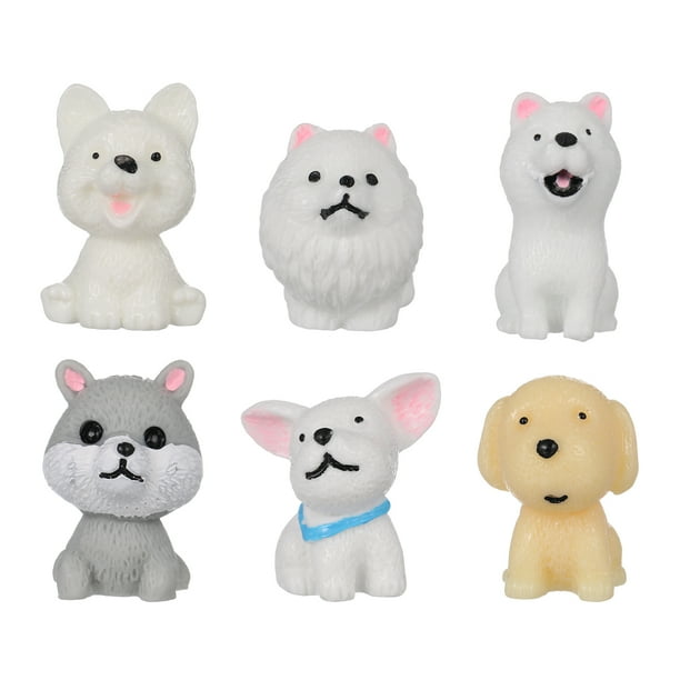 EeaseMX 12 Uds. Estatuas de perros en miniatura, artesanías de modelado de cachorros de resina, minifiguras encantadoras de cachorros, decoración del hogar (estilo aleatorio)