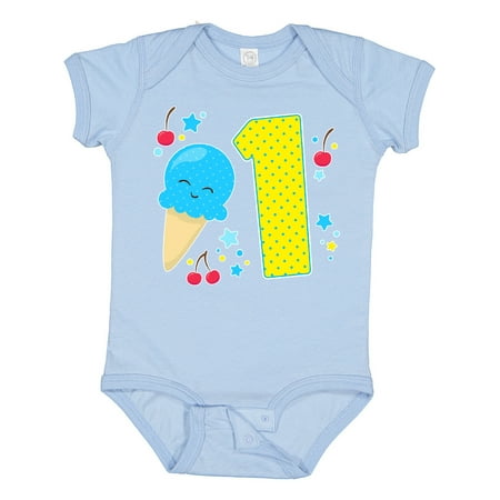 

Inktastic Ice Cream First Birthday in Blue Gift Baby Boy or Baby Girl Bodysuit