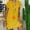 Yellow, variant on ZEHJUHAN Women's Plus Size Solid Color V-Neck Asymmetrical Hem Dress, Casual Comfort Short Summer Dress White,S