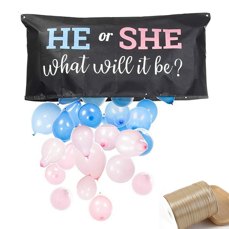 1 Set Gender Reveal Balloon Decorative Foldable High Elasticity Ballon  Surprise Reusable Bag Gender Reveal 24 Ballons Pi