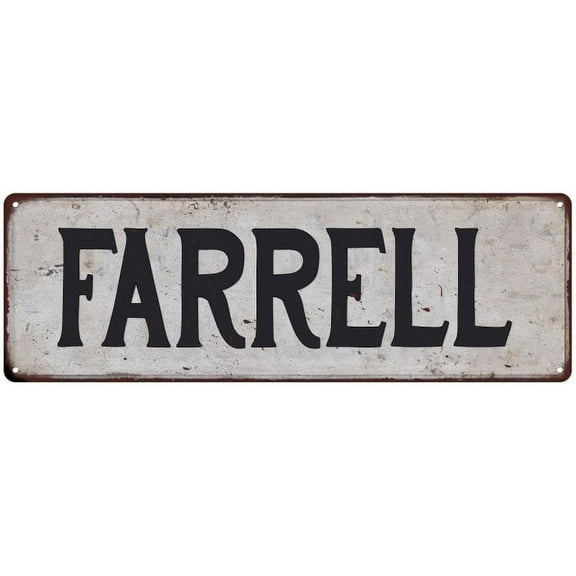 FARRELL Vintage Look Rustic Chic Metal Sign 8x24 108240036750