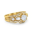 thumbnail image 3 of Three Piece Round Wedding Ring Yellow Tone CZ 925 Sterling Silver Size 8, 3 of 4