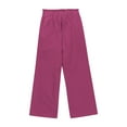 thumbnail image 5 of Fesfesfes Smocked High Waist Loose Wide Leg Pants for Girls 4-14 Years Casual Long Trousers Comfortable Everyday Wear(Hot Pink,12 Years), 5 of 8