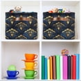 thumbnail image 6 of Yayeee Canvas Storage Basket with Handles for Shelves Fabric Bins Closet Organizer, Blue Art Pattern, 6 of 8