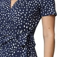 thumbnail image 4 of Nicole Miller Women's Side Tie Faux Wrap Dress (Navy Polka Dot, Small), 4 of 4
