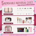 thumbnail image 4 of Large Makeup Cosmetic Bag with 2 Removable Case, Double Layer Travel Makeup Organizer Case, travel Toiletry Bag For Women, 4 of 6