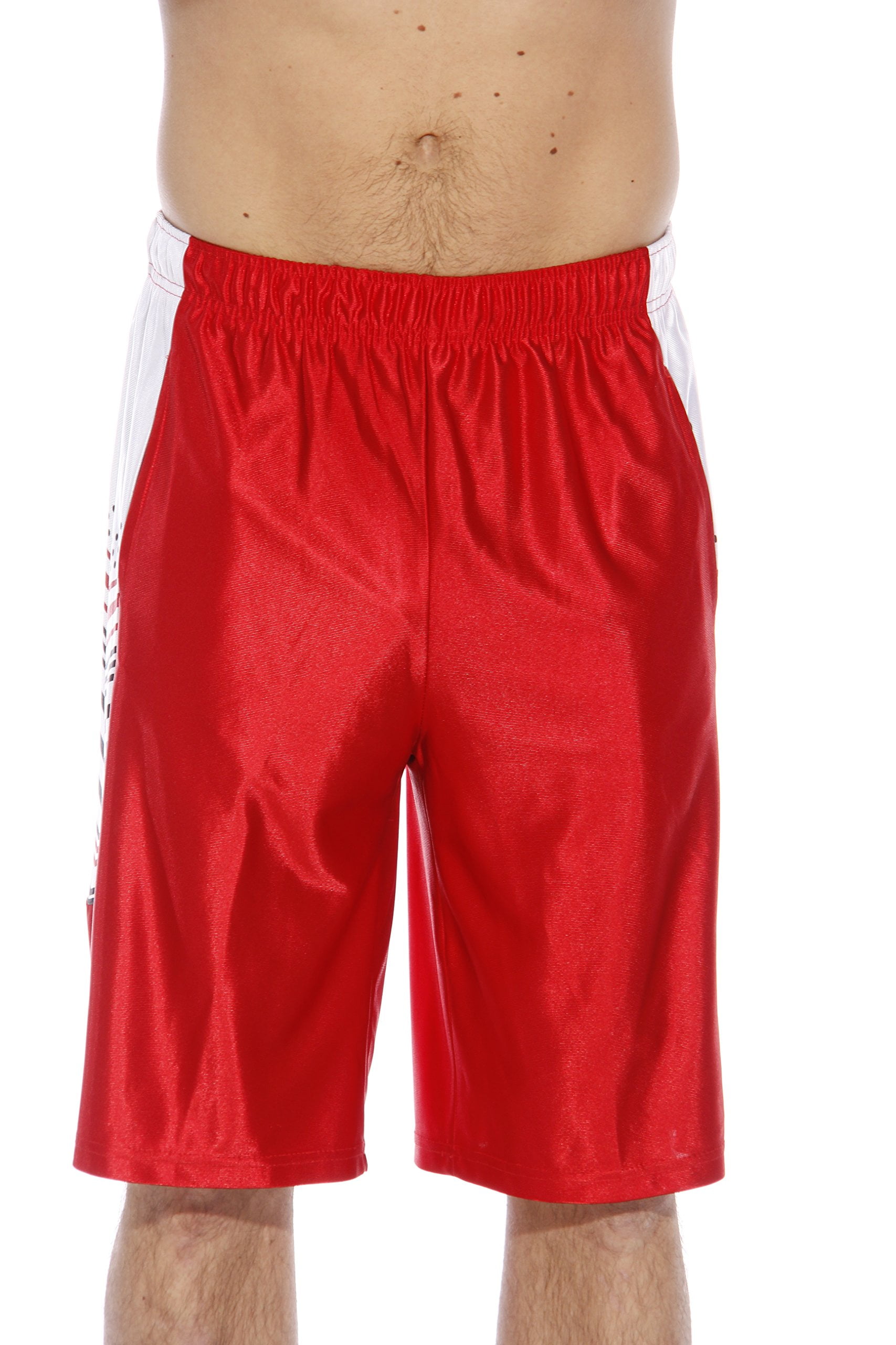 At The Buzzer Athletic Basketball Shorts for Men (Red Dazzle Short with ...