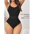 thumbnail image 3 of Athlemo Women Workout Romper Yoga Ribbed Square Neck One Piece Seamless Tank Top Bodysuit, 3 of 8