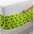 thumbnail image 2 of Lemons Bed Skirt, Continuous Citrus Fruits Blossoms Cartoon in Vibrant Colors Print, Elastic Bedskirt Dust Ruffle Wrap Around for Bedding Decor, 4 Sizes, Lime Green Yellow, by Ambesonne, 2 of 2