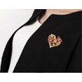 thumbnail image 5 of Broche de corazón con forma de mariposa, con cristales dorados y diamantes de imitación, para mujer, joyería de moda., 5 of 5