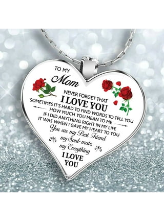 Pompotops Personalized Love Heart Pendant Necklace To My Daughter